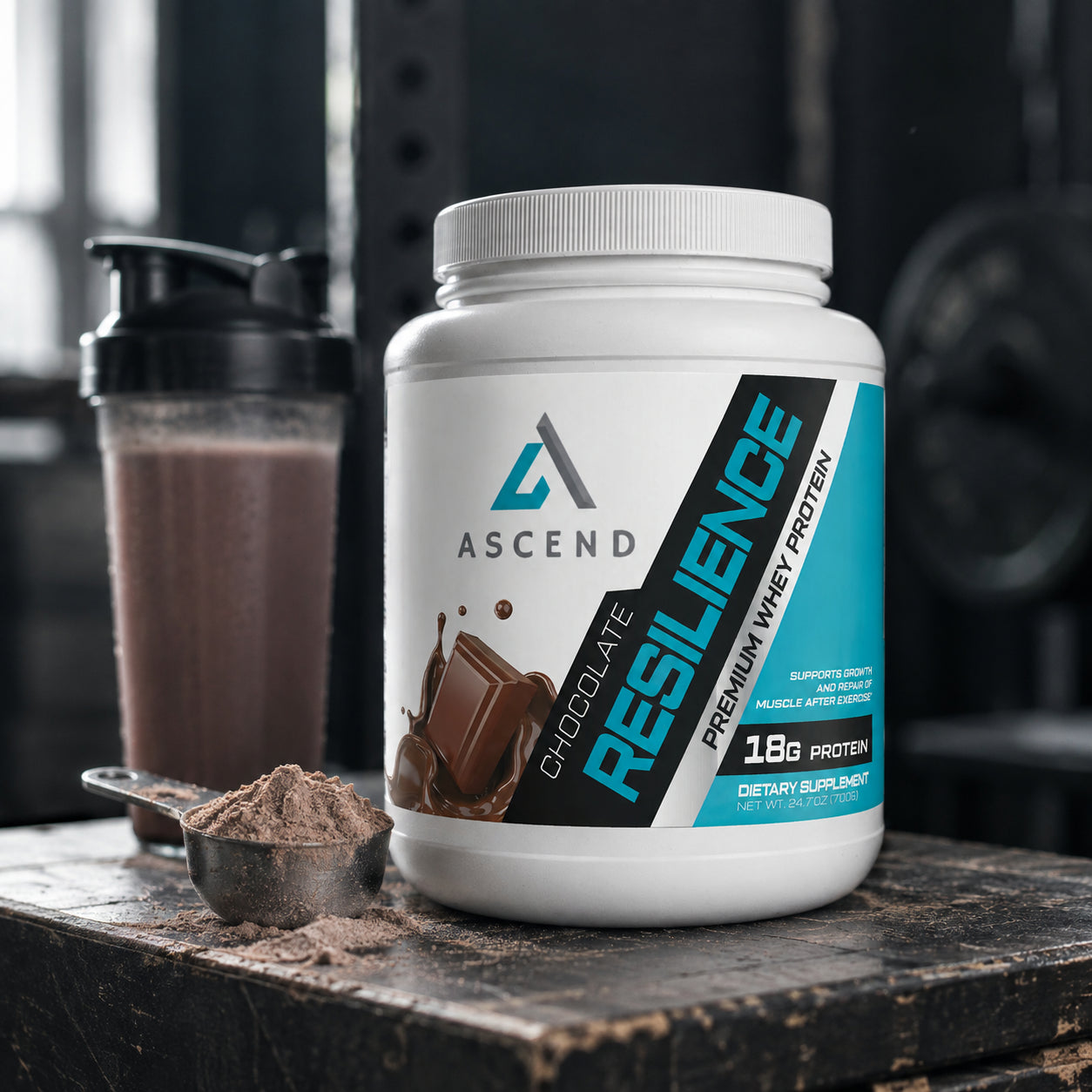 Resilience Chocolate on a lifting bench