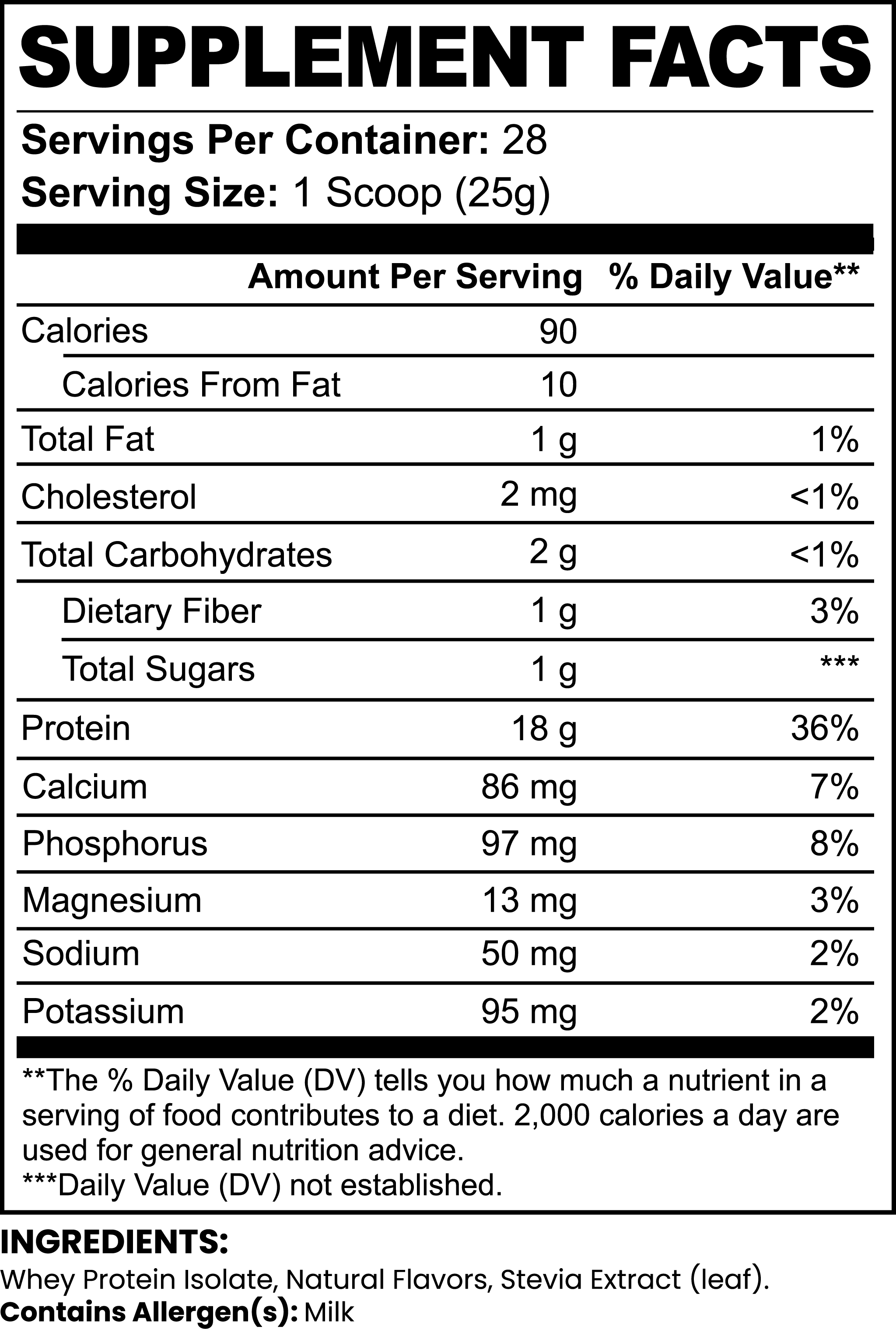 Chocolate Resilience Supplement Facts